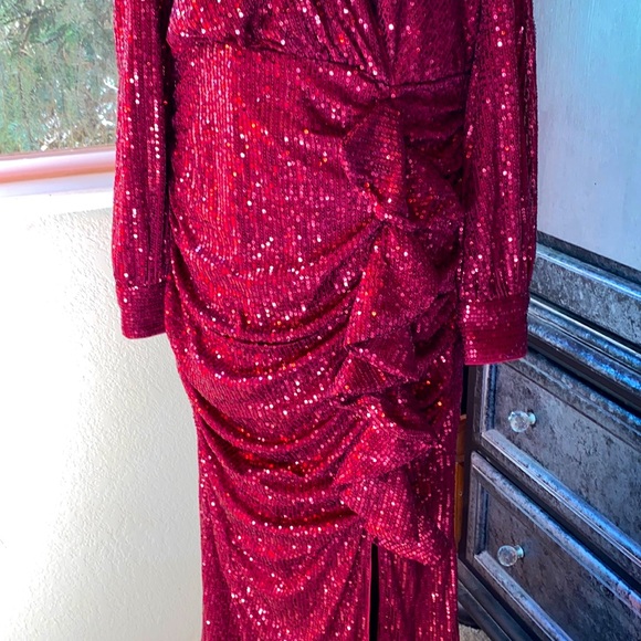 Faeriesty Red Sequin Formal Gown - Picture 3 of 15